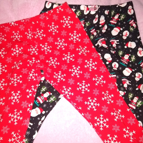 NWOT 2pr juniors xxl Christmas leggings ( equal large in women's) - Picture 2 of 4